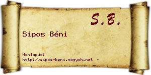 Sipos Béni névjegykártya